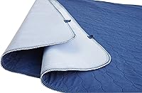 Vista 6 de Juego de 2 almohadillas acolchadas de algodón de 34 x 52 pulgadas, reutilizables, lavables, duraderas, impermeables, extraabsorbentes, para colchón