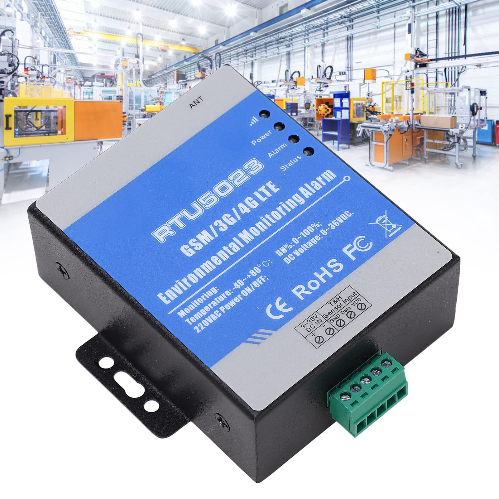 RTU5023 Alarma de Temperatura y Humedad GSM 3G 4G Alerta de SMS Inalámbrica Alarma de Falla de Corte de Energía Monitor Ambiental AC 100‑240V