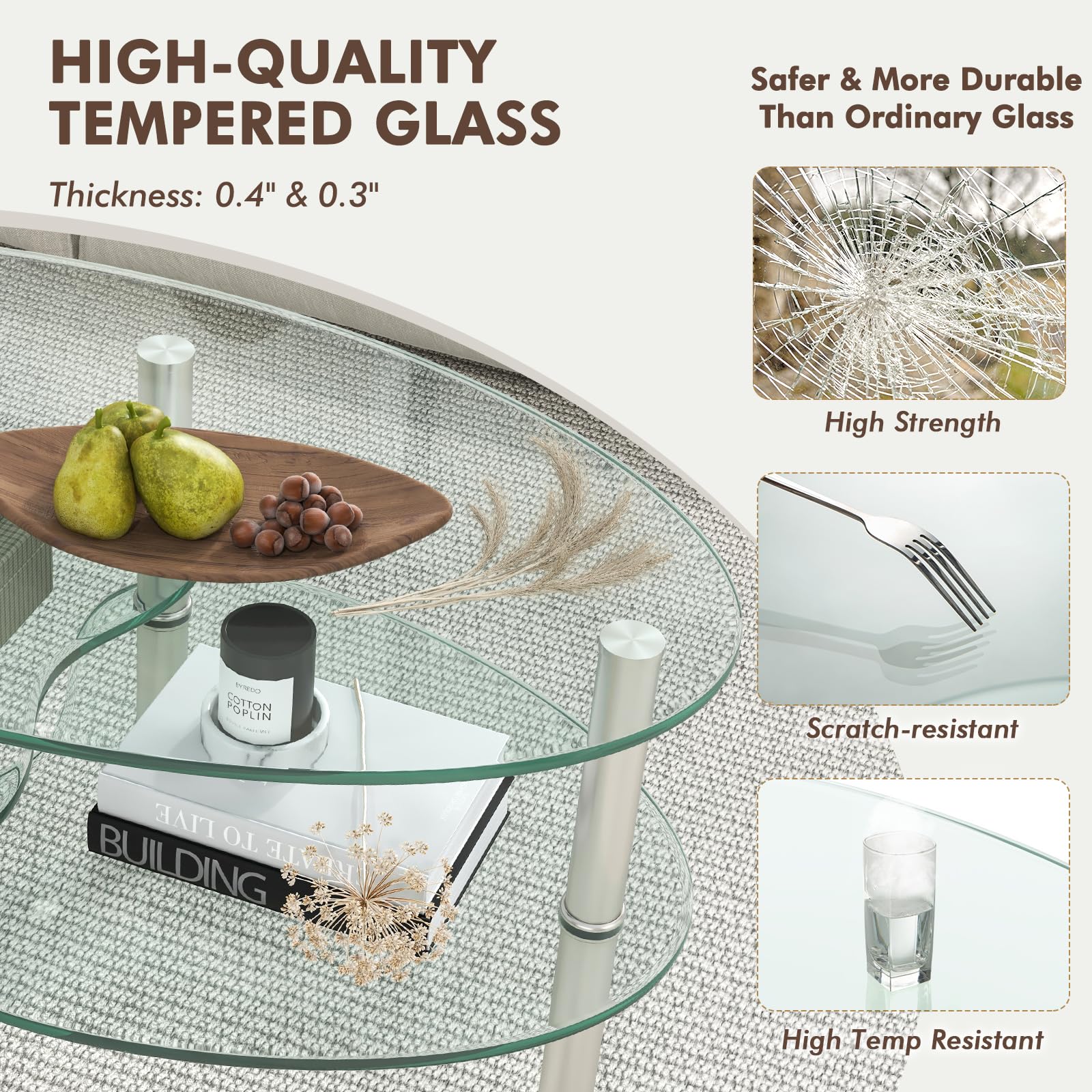 Giantex Ronde bijzettafel met 2 niveaus, 71 cm, beweegbare bankpunt met Giantex Ronde bijzettafel met 2 niveaus, 71 cm, beweegbare bankpunt met
