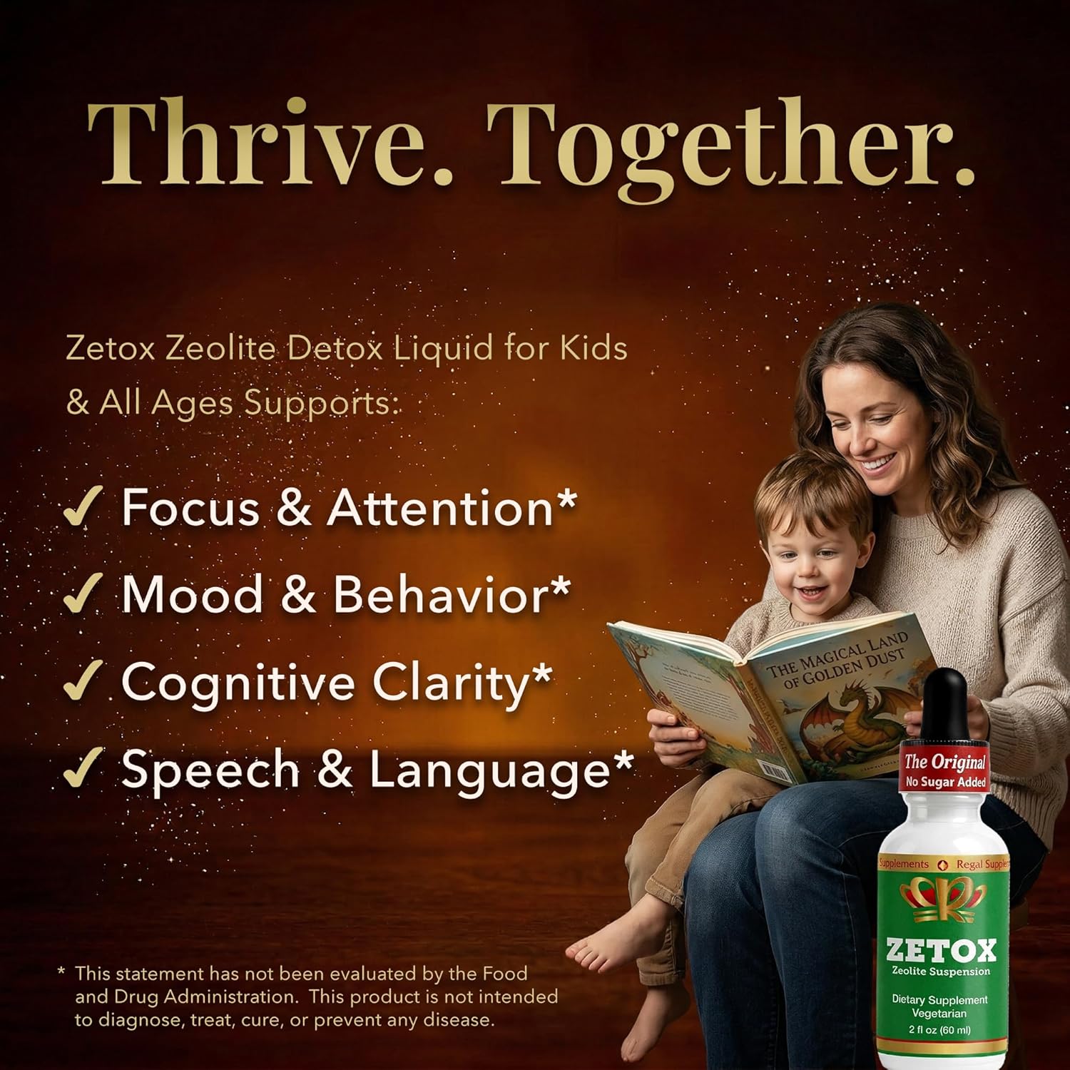 ZETOX | Zeolite Detox for Kids and Adults | Enhanced with Methyl Vitamin B12 and D3 | Premium Grade Liquid Clinoptilolite Zeolite Drops | Supports Gentle Daily Detox, Energy, and Focus (60 Servings)