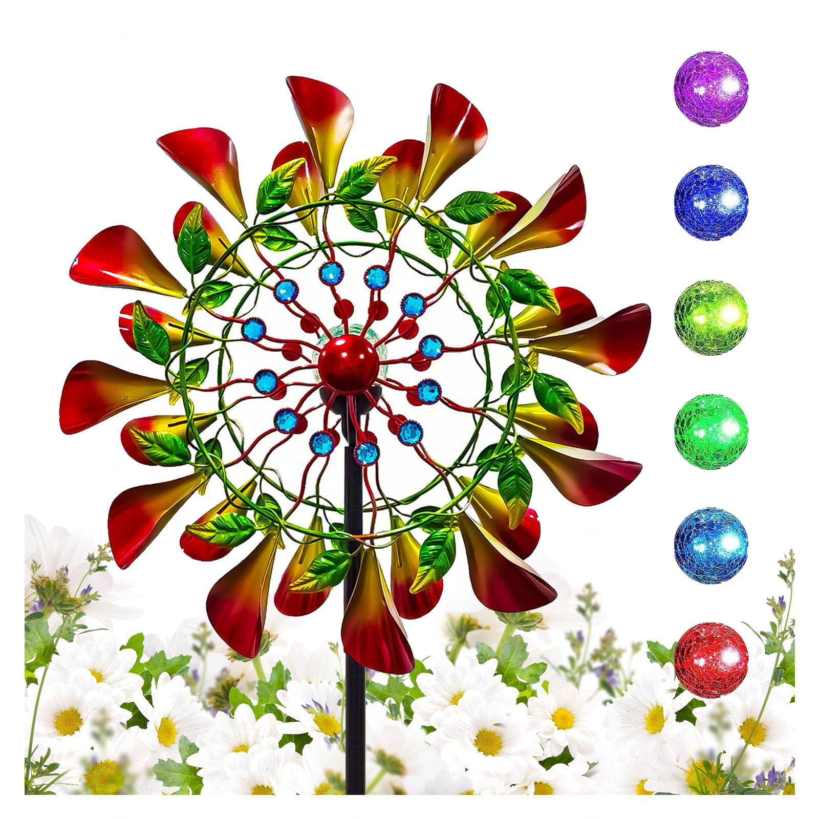 83in Garden Whirligig Spinners Wind Spinner Dual Direction Yard Decorations Outdoor Wind Spinner