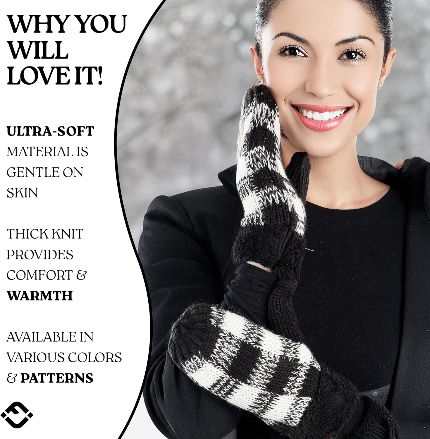 Funky Junque Mittens for Women - Fleece Lined Womens Winter Gloves, Fuzzy Warm Mittens, Cold Weather Fashion Accessories - Image 2