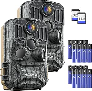 DEATTI 2 Pack Trail Camera 48MP 4K: Game Camera with Night Vision Motion Activated for Wildlife Deer Outdoor 0.1s Trigger Time asin的图片