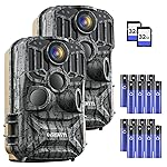 DEATTI 2 Pack Trail Camera 48MP 4K: Game Camera with Night Vision Motion Activated for Wildlife Deer Outdoor 0.1s Trigger Time