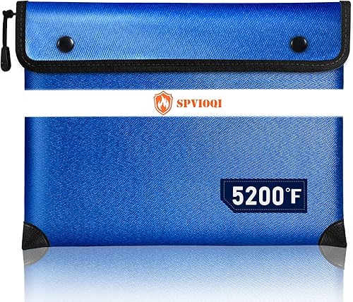 Bolsa de documentos ignífuga mejorada Aislamiento térmico de 5200 F, bolsa de dinero ignífuga de 14.2 x 11 pulgadas con 8 capas de materiales