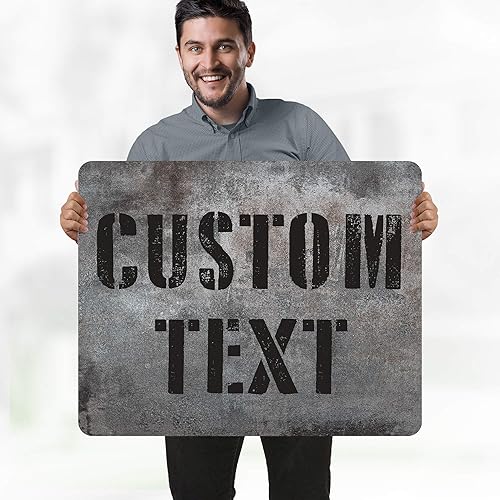 Miniatura 446 de My Sign Center - Letrero personalizado, 11 colores de fuente, 13 estilos de fuente, 4 opciones de agujero, 22 tamaños, 8 x 32 pulgadas, sin óxido,