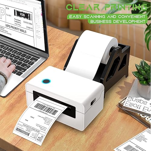 Miniatura 3 de MFLABEL Etiquetas de envío térmicas directas 4x6 - 32 rollos de 450 etiquetasrollo, compatibles con Zebra 2844ZP450ZP500ZP505, envío