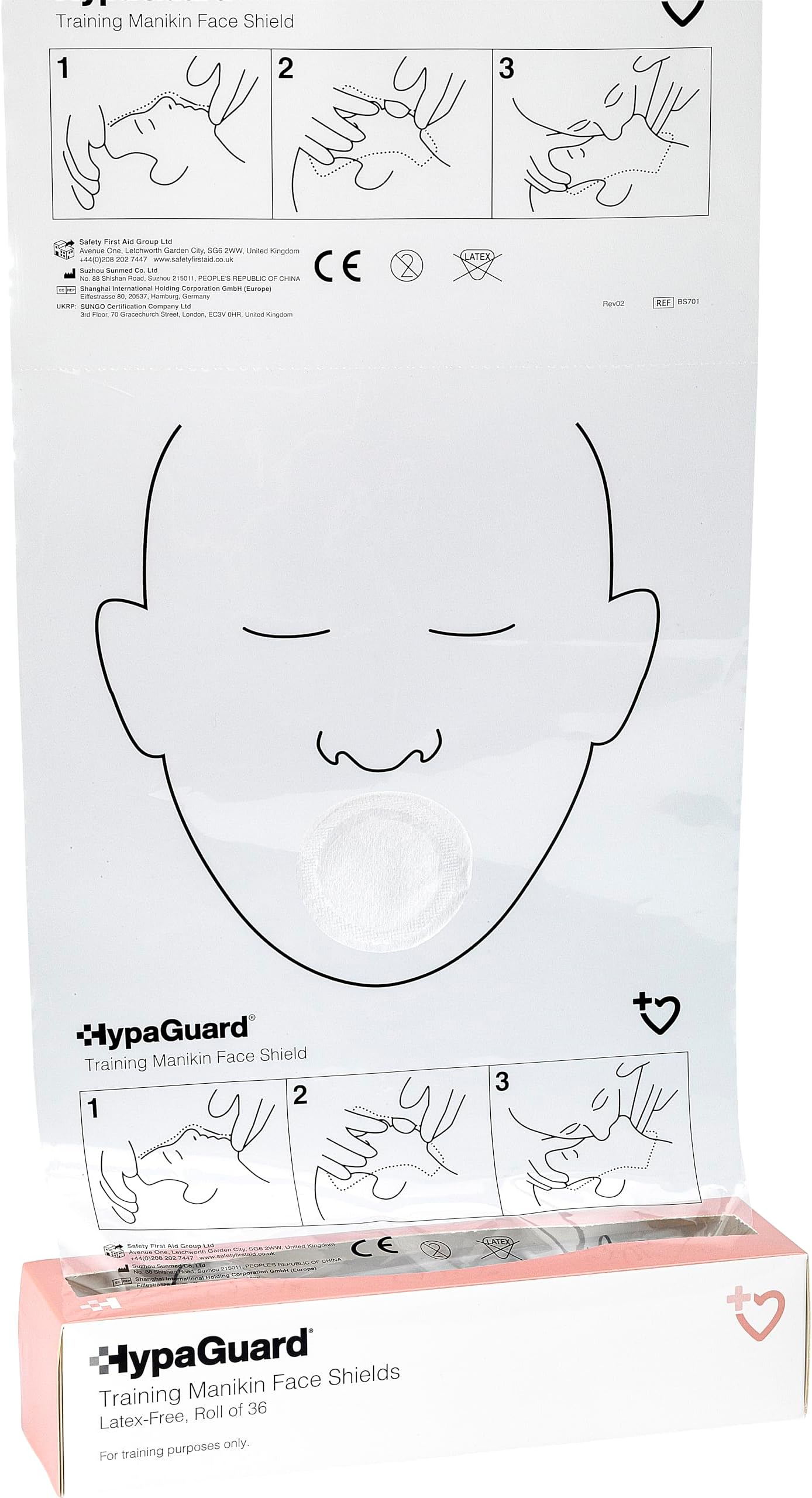 Safety First Aid Group Group HypaGuard Training Manikin Resuscitation Face Shields on a Roll