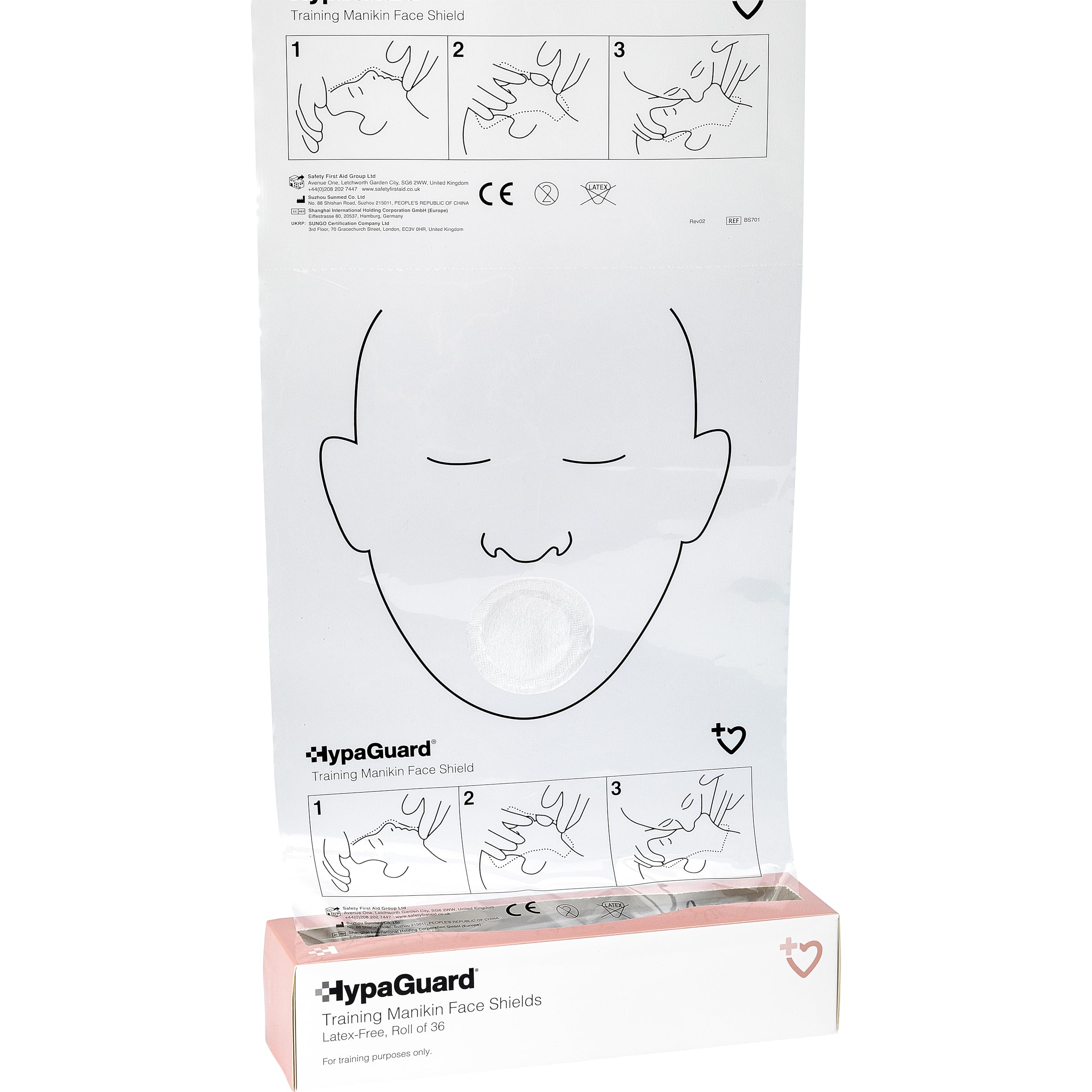 Safety First Aid Group Group HypaGuard Training Manikin Resuscitation Face Shields on a Roll