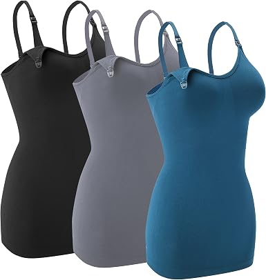 Amazon.com: Camisetas sin mangas de lactancia para lactancia materna,  camisetas de maternidad imprescindibles para embarazo, con brasier  integrado : Ropa, Zapatos y Joyería