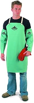 MCR Safety 39136 36-Inch Flame Resistant Cotton Fabric Welding Bib Apron, Green, 1-Pair