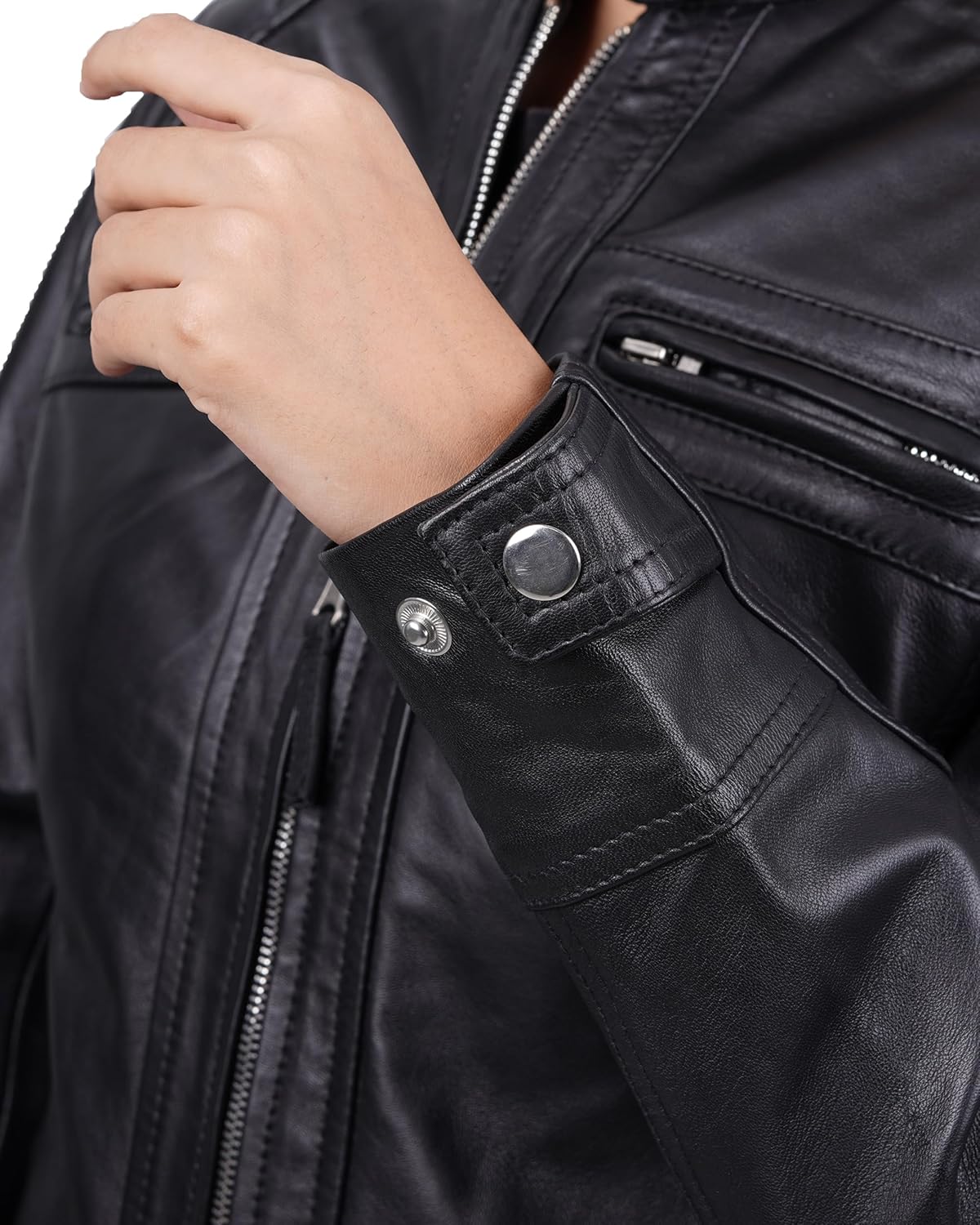 Blingsoul Leather Jacket Women - Quilted Cafe Racer Style Womens Leather Jackets - Image 2