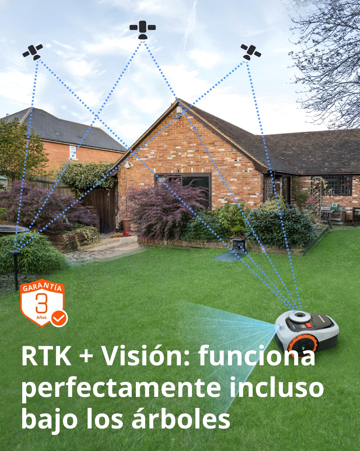 Segway Navimow i105E Robot Cortacésped Perimetral sin Cables, máx. 600 m², Ganador de la Prueba robótica RTK Vision (Reacondicionado)