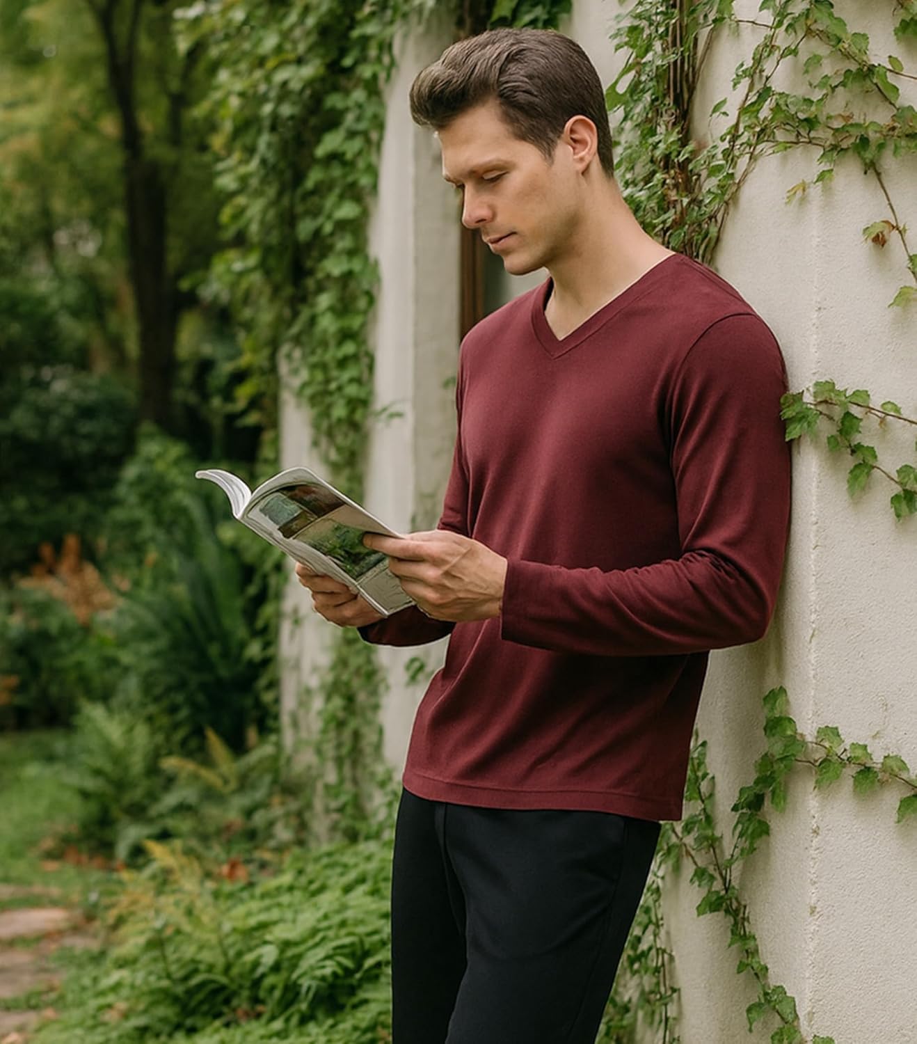 DAVID ARCHY Men's Pajamas Set Soft Cotton pajamas for men Comfy Loungewear Pjs with Pockets - Image 3