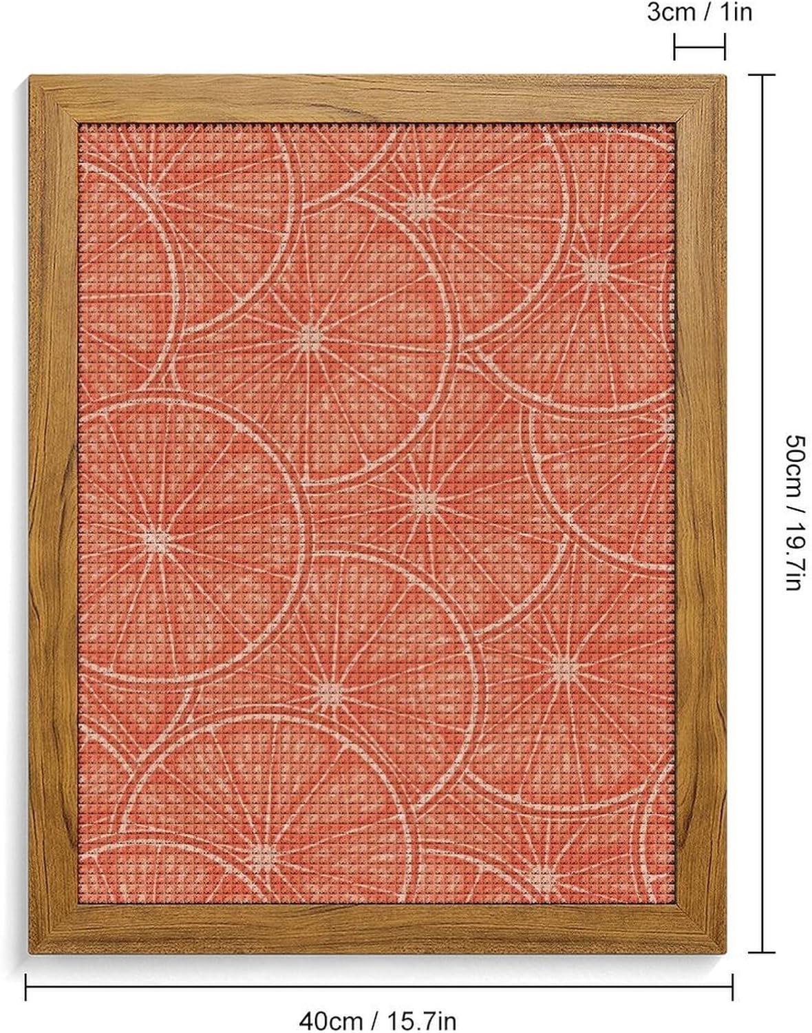 Orange Slice Fruit Diamond 5D Painting Kits with Frame DIY Full Round Drill Gem Art Crafts for Home Wall Decor 16 X 20in Yellow Wood 40 * 50cm