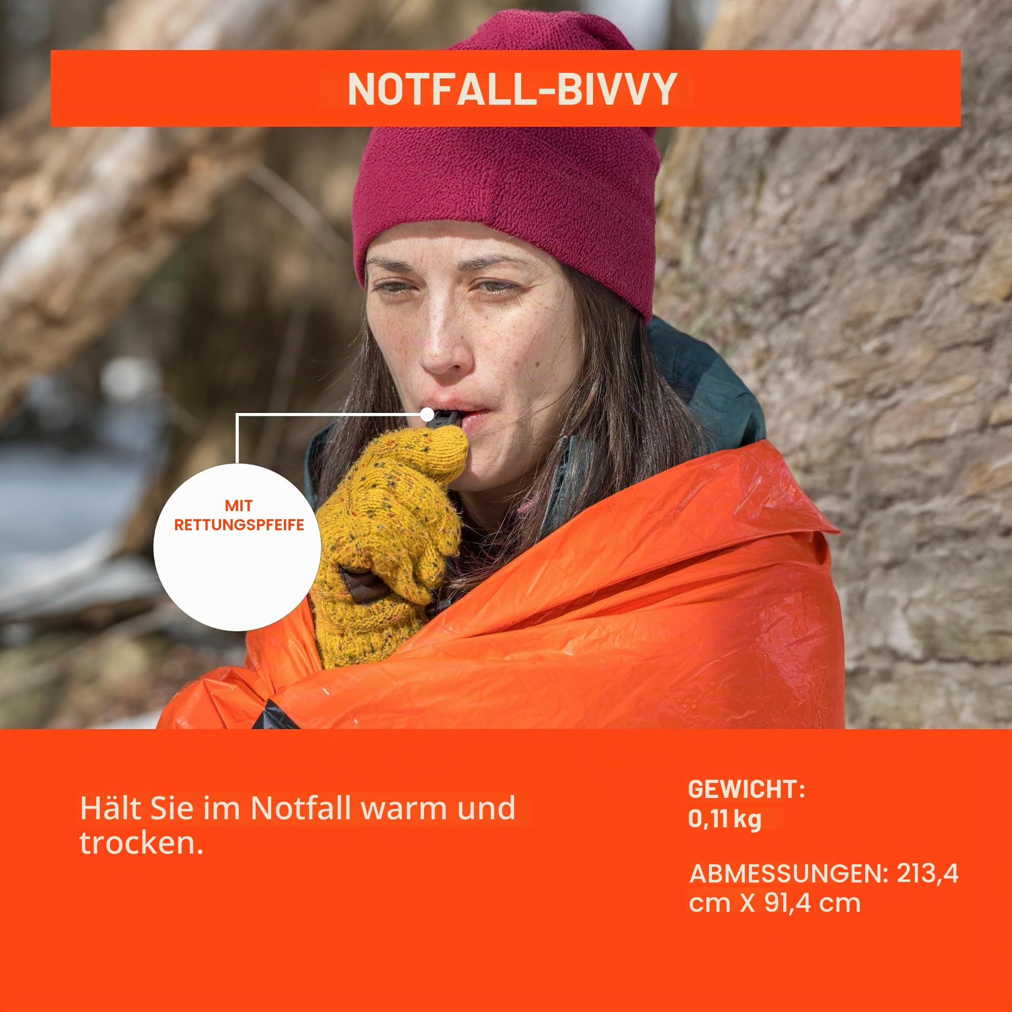 Survive Outdoor Longer Emergency Bivvy Bag Erwachsene Unisex, Orange, Standard