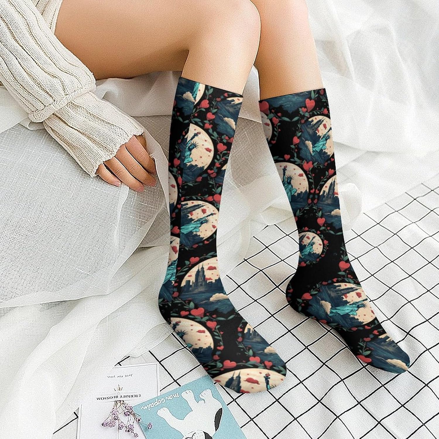 I Love New York City Knee High Socks Casual Long Stockings Over Calf Sock Tube for Women Men