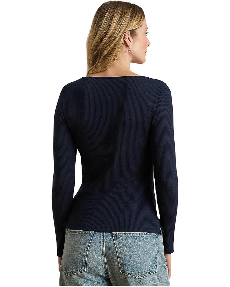Lauren Ralph Lauren Rib-Knit Long-Sleeve Scoop Neck Tee - #2 of 4