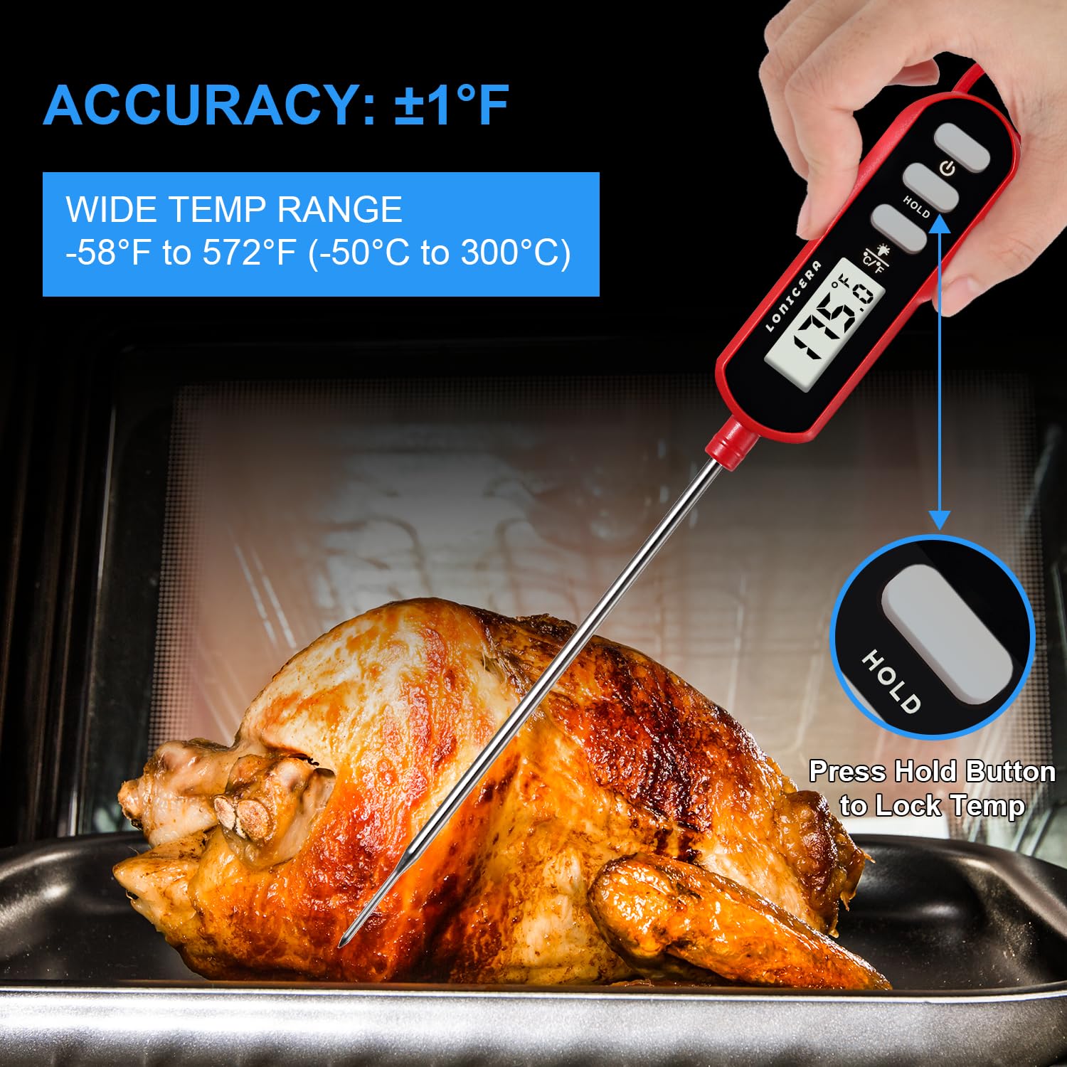 LONICERA Digital Cooking Thermometer for Sourdough Bread, 5-Inch Probe — Amazon image 4