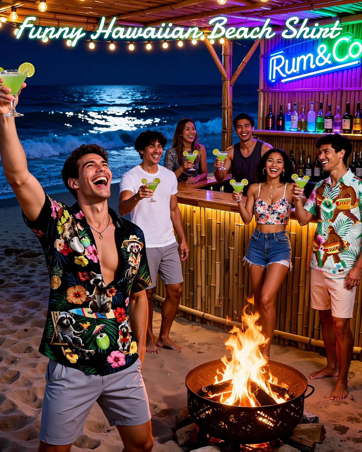 Zando Funny Hawaiian Shirt for Men - Crazy Animal Print Casual Short Sleeve Outfit Top for Summer Beach & Vacation & Party - Image 3