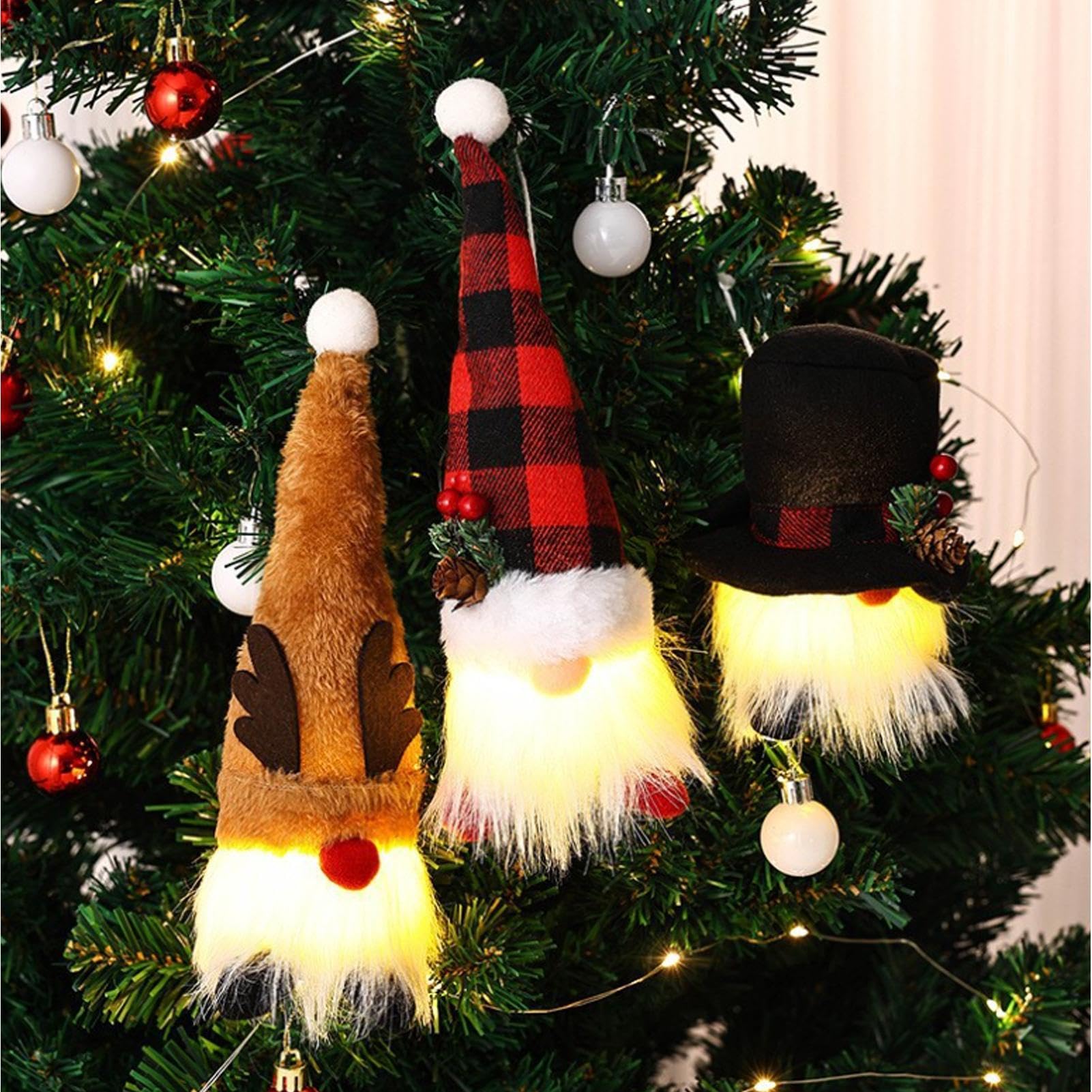 Calendrier De L'Avent Gnome Lumineux 2024 - 24 Pochettes Avec 21 Peluches + 3 Gnomes Lumineux, Pour Noël - 3
