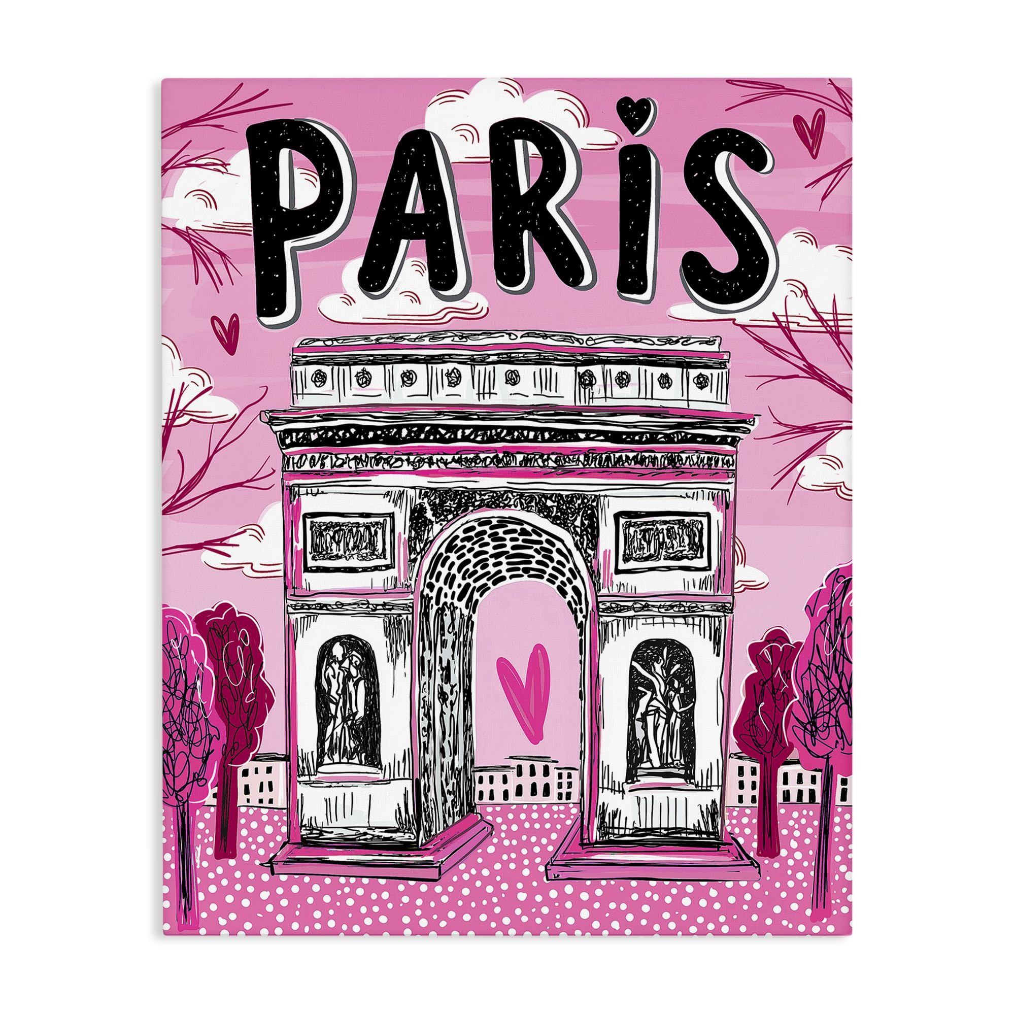 'Romantic Paris Arc de Triomphe'| Canvas Art