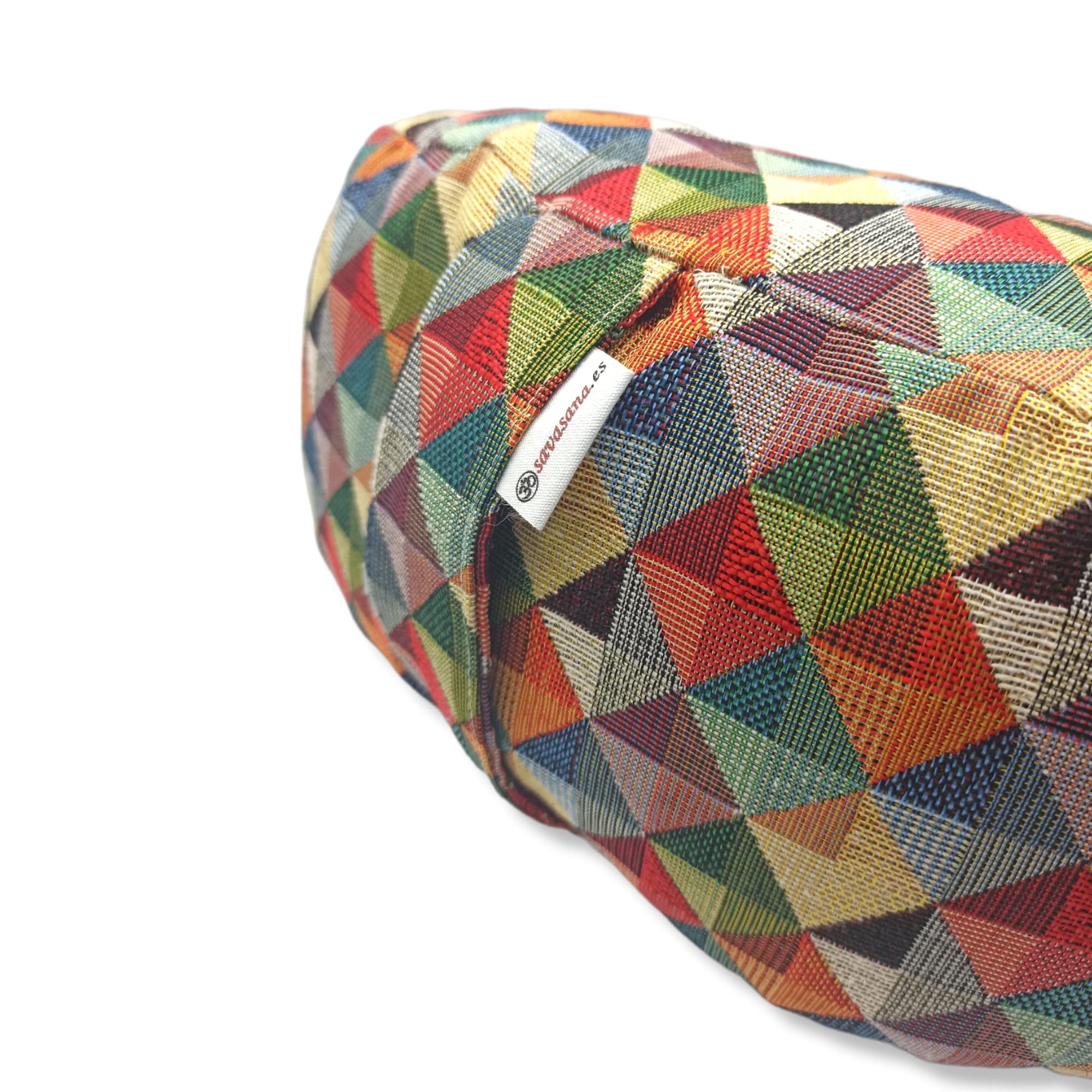 Coussin Yoga Arlecchino, zafu, Coussin Meditation, Coussin Demi Lune, zafu Meditation, zafu Demi Lune, Coton et cosses de Sarrasin, Fait à la Main à Barcelone