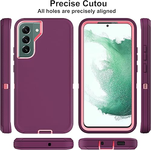 Miniatura 5 de Funda para Galaxy S22 Plus, 3 en 1, cuerpo completo, a prueba de golpes, resistente, con protector de pantalla de TPU flexible autorreparable