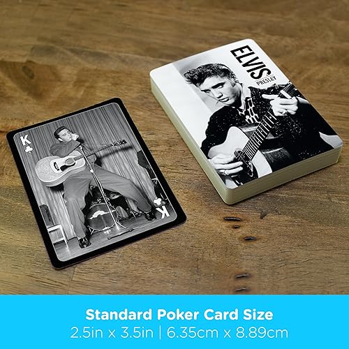 Miniatura 5 de AQUARIUS Elvis - Baraja de cartas con temática de Elvis Presley para tus juegos de cartas favoritos, mercancía y coleccionables con licencia oficial