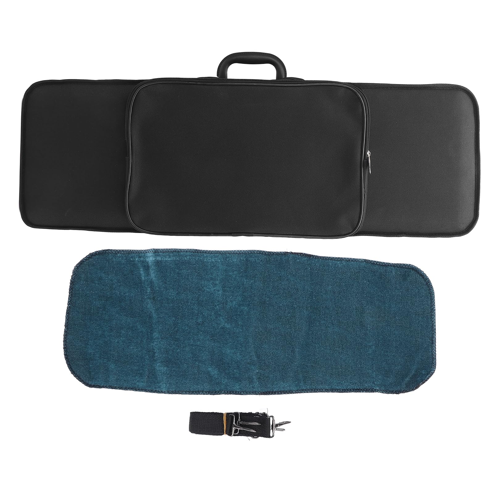 Estuche para Violín, Estuche de Viaje para Violín 1/2 con Correas Ajustables para los Hombros, Cojín de Felpa de Terciopelo, Estuche Rígido Liviano y Oblongo para Violín (Negro)