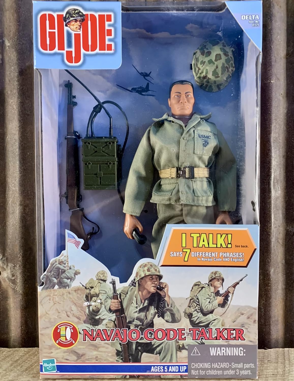 Gi Joe 12 Inch Navajo Indian Navaho Code Talker Figure: Says 7 Different Phrases! In Najavo Code and English!