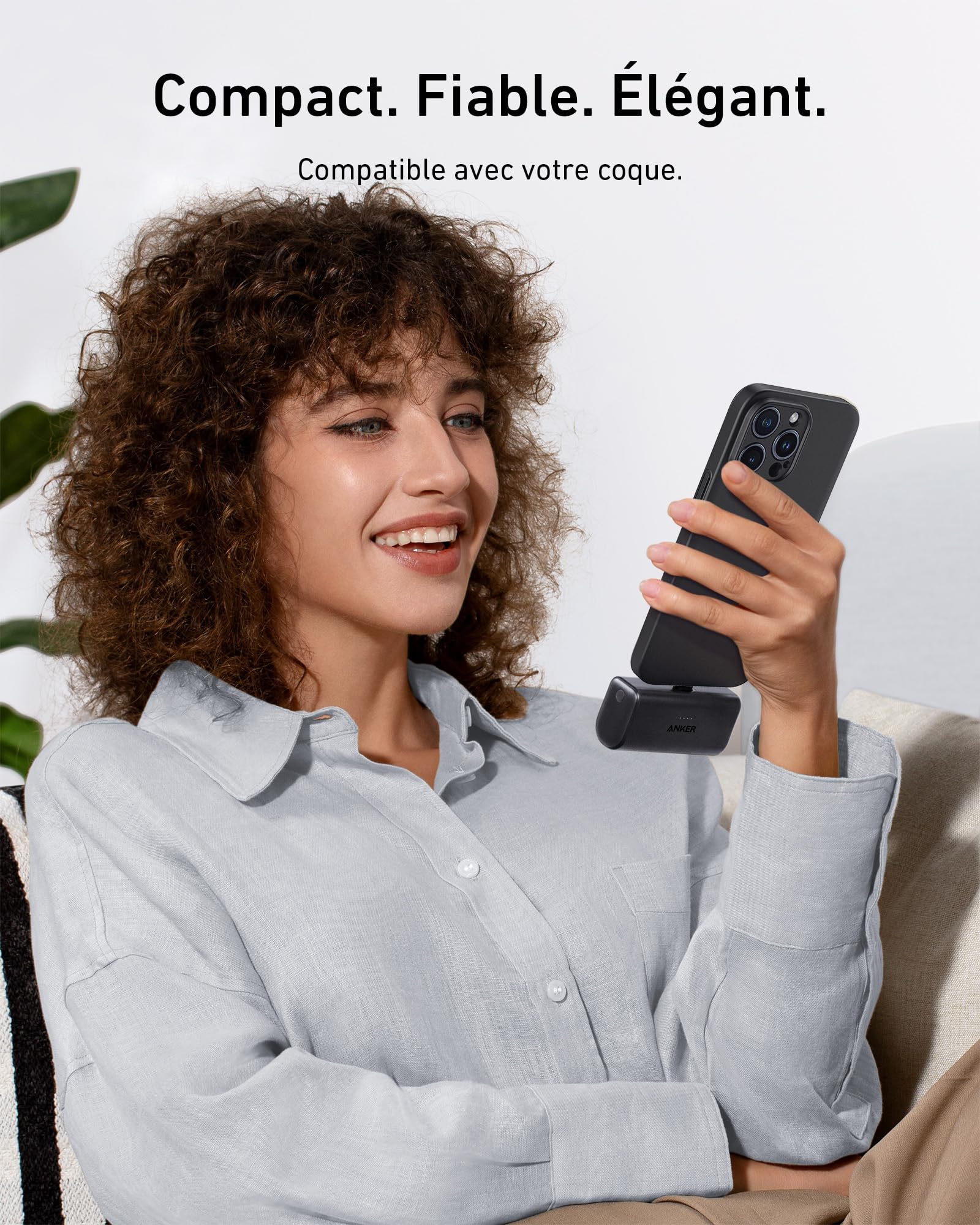 Anker Batterie Externe Nano 5000 mAh 22,5 W, Connecteur USB-C Pliable intégré, Compatible avec iPhone 17 Pro Max/16/15, Samsung S22/23, Note20/10, Huawei, iPad Pro/Air, AirPods et Plus Encore (Noir)
