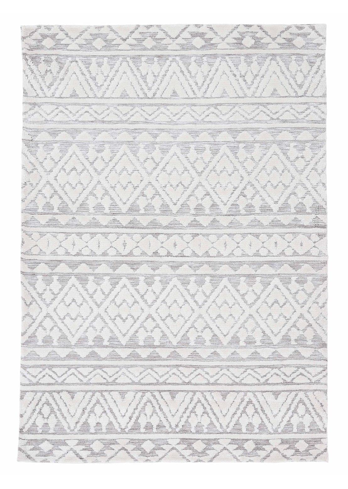 carpetfine Teppich Holly weicher Teppich Creme/Hellgrau 80x150 cm für Wohnzimmer, Schlafzimmer & Kinderzimmer