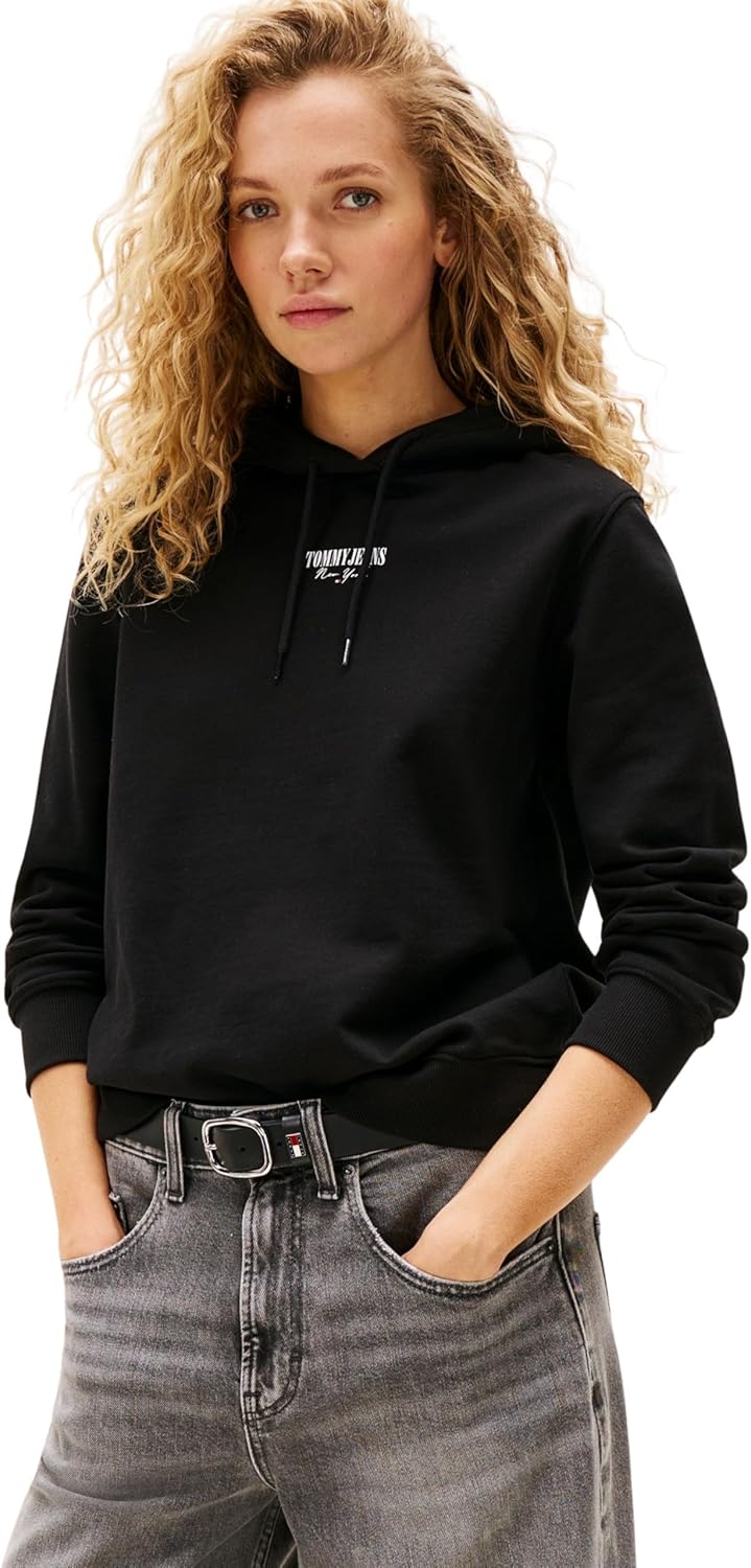 Tommy Jeans Tjw Reg Ess Logo 2 Hoodie Ext Dw0dw20943 Felpa con Cappuccio Donna (Pacco da 1)