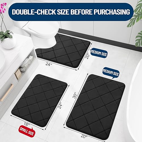 Miniatura 2 de OLANLY Tapete de baño de espuma viscoelástica de 24 x 16 pulgadas, ultra suave y absorbente, lavable a máquina, cómodo tapete de baño para suelo de