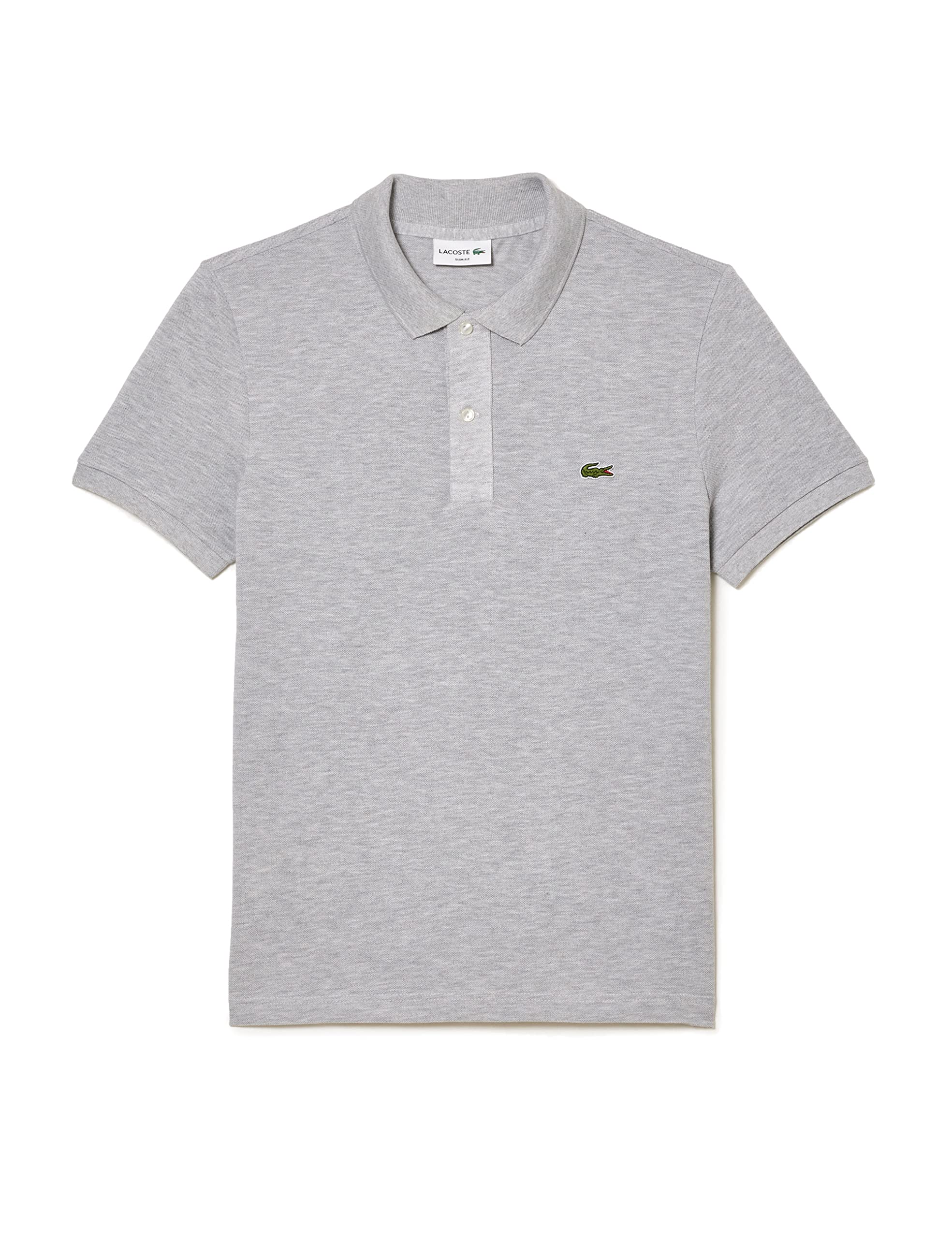 Lacoste Herren Polo-Shirt Kurzarm PH4012, Männer Polo-Hemd,2 Knopf,Slim Fit,Grau,4