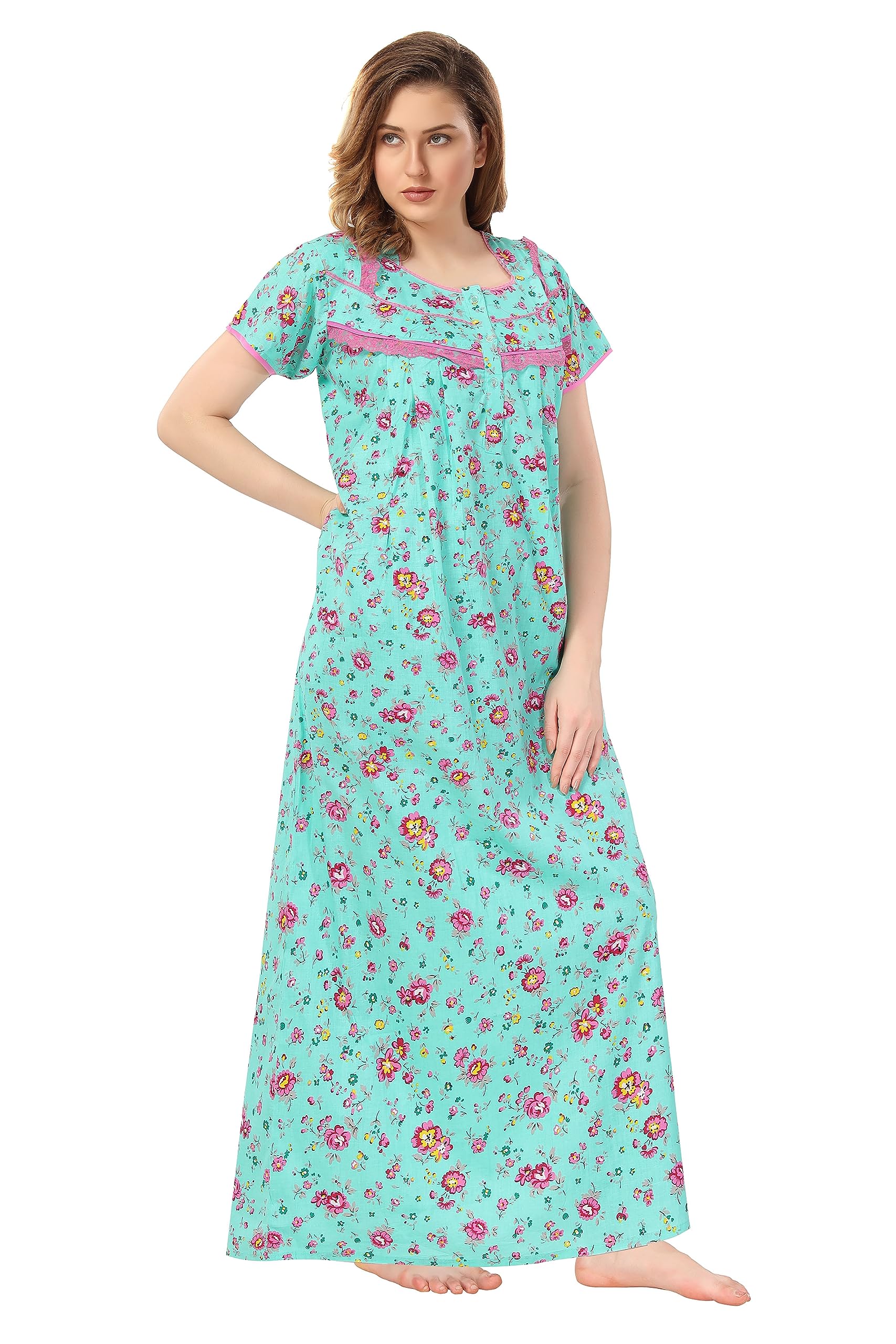 Soulemo Women Pure Cotton Green Nighty 499BXXL 3