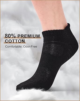 Niorasen Running Socks for Men & Women, 6 Pairs, Cushioned