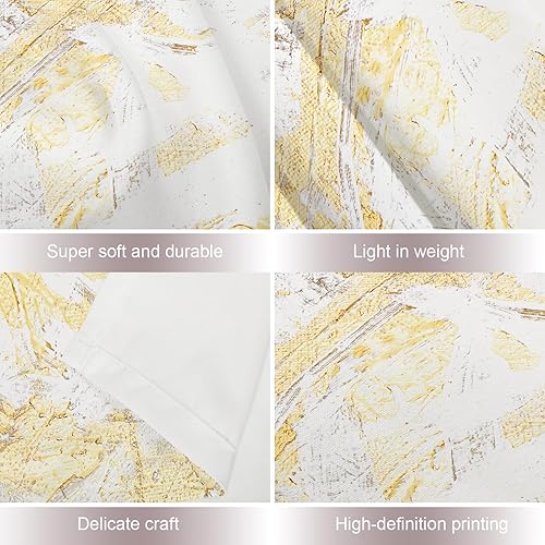 Miniatura 3 de Shrahala Tapiz de pared abstracto de pintura retro, pintado al óleo de oro blanco, rústico, tapiz grande para colgar en la pared, tapiz decorativo