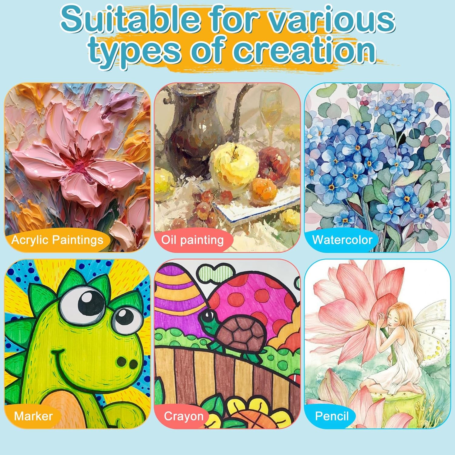 ESRICH 5x7IN Small Canvases for Painting,12 Pack Mini Canvas Boards Cotton Painting Canvas Primed Acid Free Mini Blank Canvas Panels for Oil Paint,Watercolor,Acrylic Paint,Gouache&Tempera. - Image 4