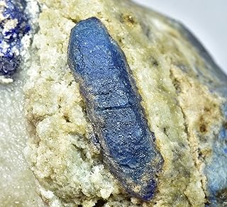 462 Gram Fluorescent Afghanite Crystal W/Calcite On Matrix W/Lapis Lazuli Base