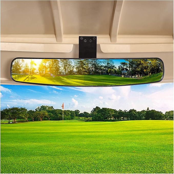 10L0L Panoramic Convex Golf Cart Mirror for EZGO, Club Car, Yamaha