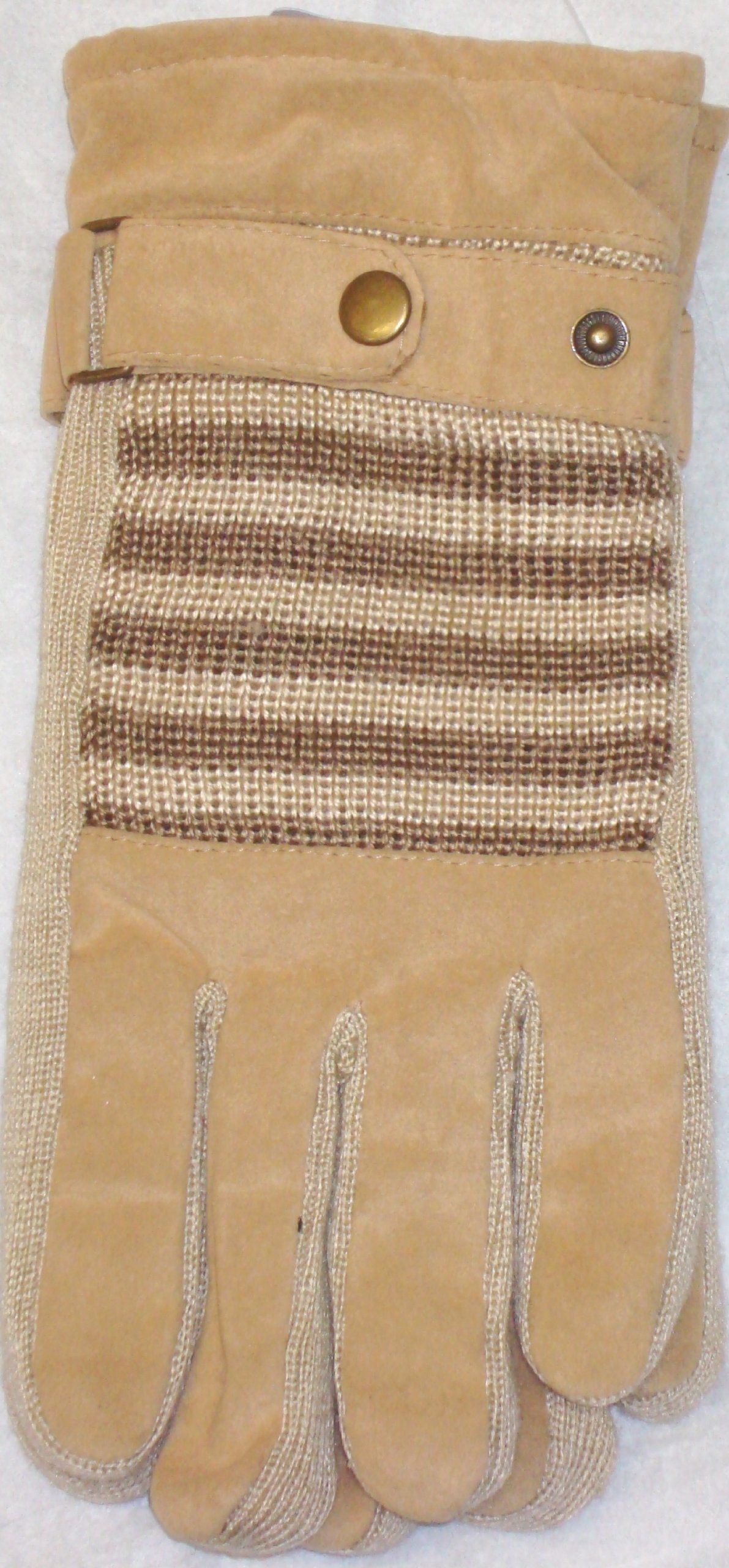 Suede and Microfiber Lined One Size Beige Color Mans Ski Gloves