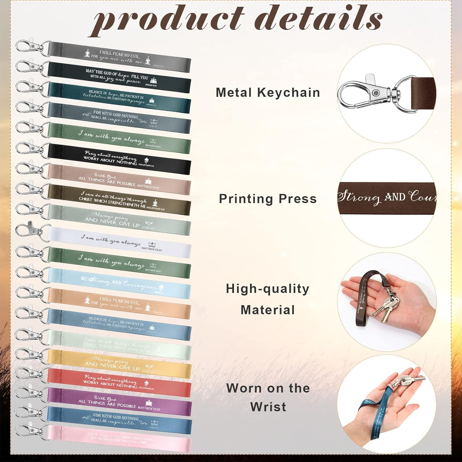 Roowest 200 Pcs Christian Keychains Bulk Bible Verse Key Chains Religious Keyrings with Inspirational Scripture Quote Baptism Party Favors Sunday School Teacher Bible Study Group - Image 3