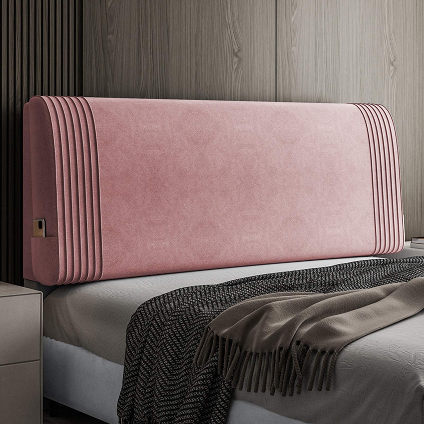 LIANGJUN Headboard Bed backrest Cushion, Large Backrest Reading Pillow, Head Anti-Collision Upholstered, Home Bed Decoration for Hotel Bedroom, Washable Cover, 6 Colors