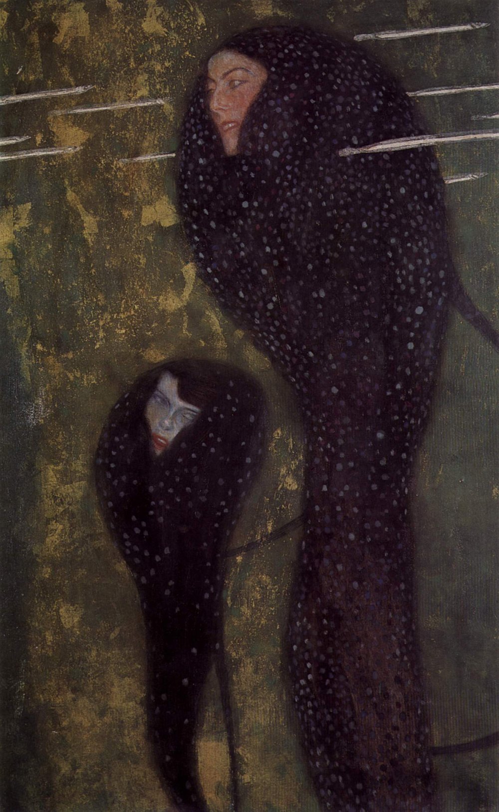 Cuadro Gustav Klimt Shrouded mediano mate con marco marrón