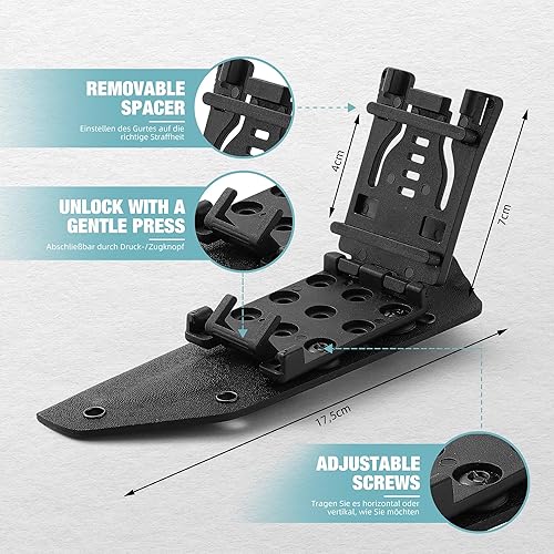 Miniatura 7 de Omesio Tanto Cuchillo de hoja fija con funda Kydex, cuchillo de supervivencia al aire libre, cuchillo táctico de espiga completa 420 de acero lavado