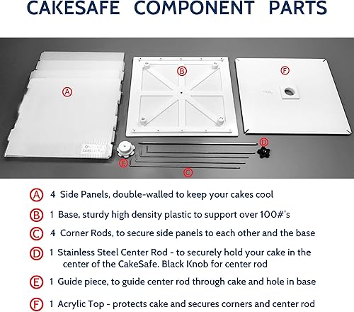 Miniatura 5 de CakeSafe Transportador de pasteles pequeño y alto portador de pasteles de plástico transparente 17 pulgadas de ancho x 22 pulgadas de alto CS-ST02