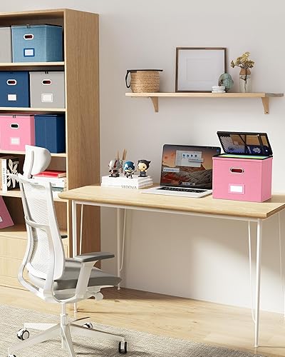 Vista 45 de Oterri Paquete de 2 cajas organizadoras de archivos con tapas, caja de archivos con bolsillos de malla, caja organizadora de documentos para Verde