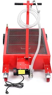 Garvee Low Profile Electric Oil Drain Cart - 20 gal Capacity, 110V Pump, 8 ft Hose & Folding Handle, Rolling Oil Drain Pan for Cars, Trucks, Buses, RVs, Red